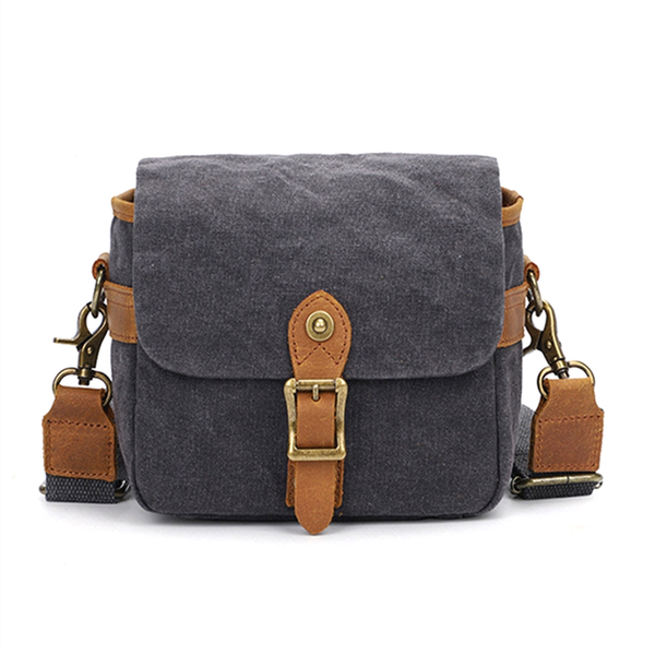 Canvas Slr Mini Bag Mini Single Messenger Bags Dark Gray