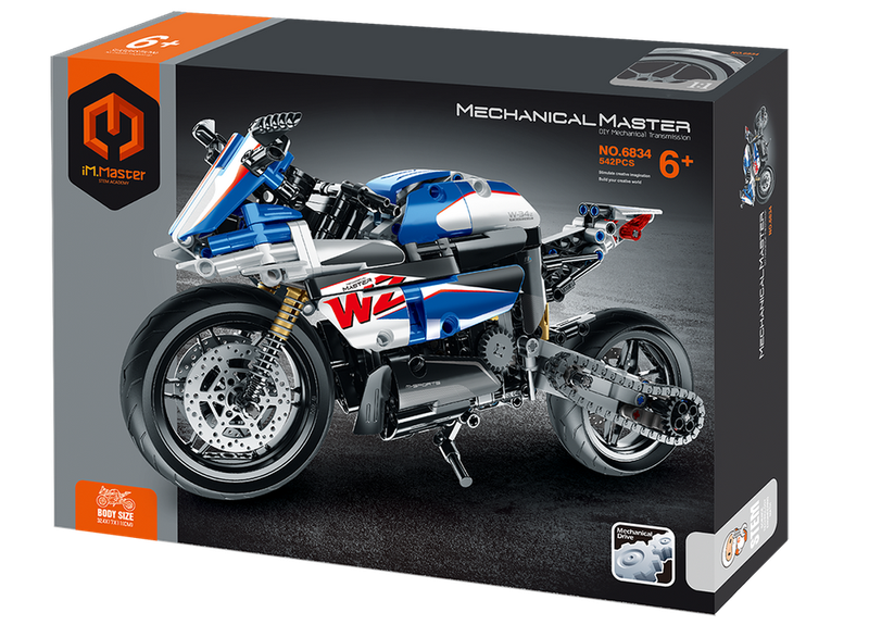 iM.Master Superbike Construction Set in Blue and White - 542 Pieces