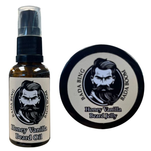 Bada Bing Honey Vanilla Growth Beard Oil &amp; Jelly Combo for Fuller Beards