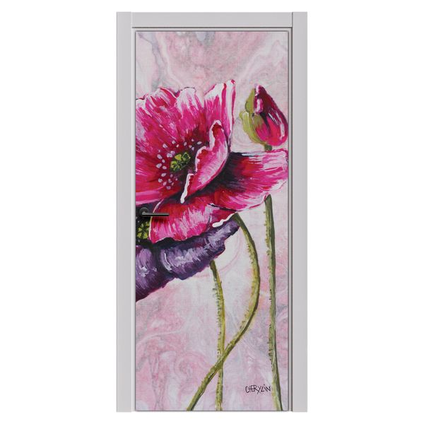 Decoupage - Double Poppies By Cherylin Louw Door