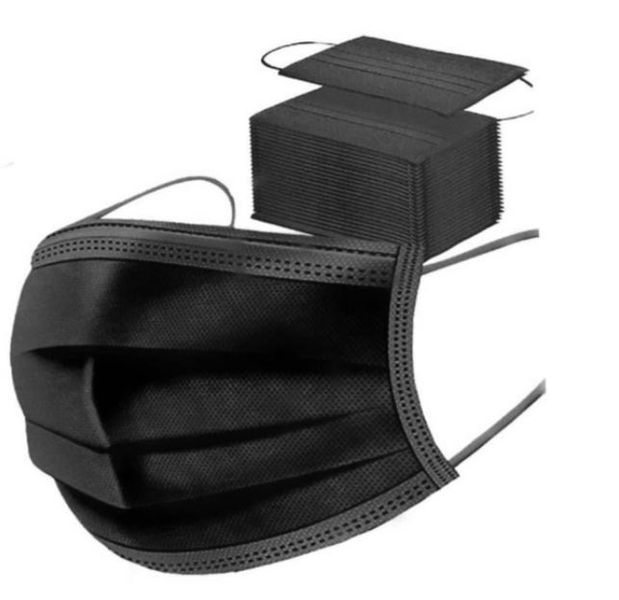 Face Masks - Disposable Surgical Masks 3Ply - Black (Pack of 50)
