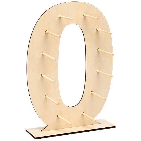 Wooden Donut Stand Display - Number 0 - Freestanding Party Dessert Holder