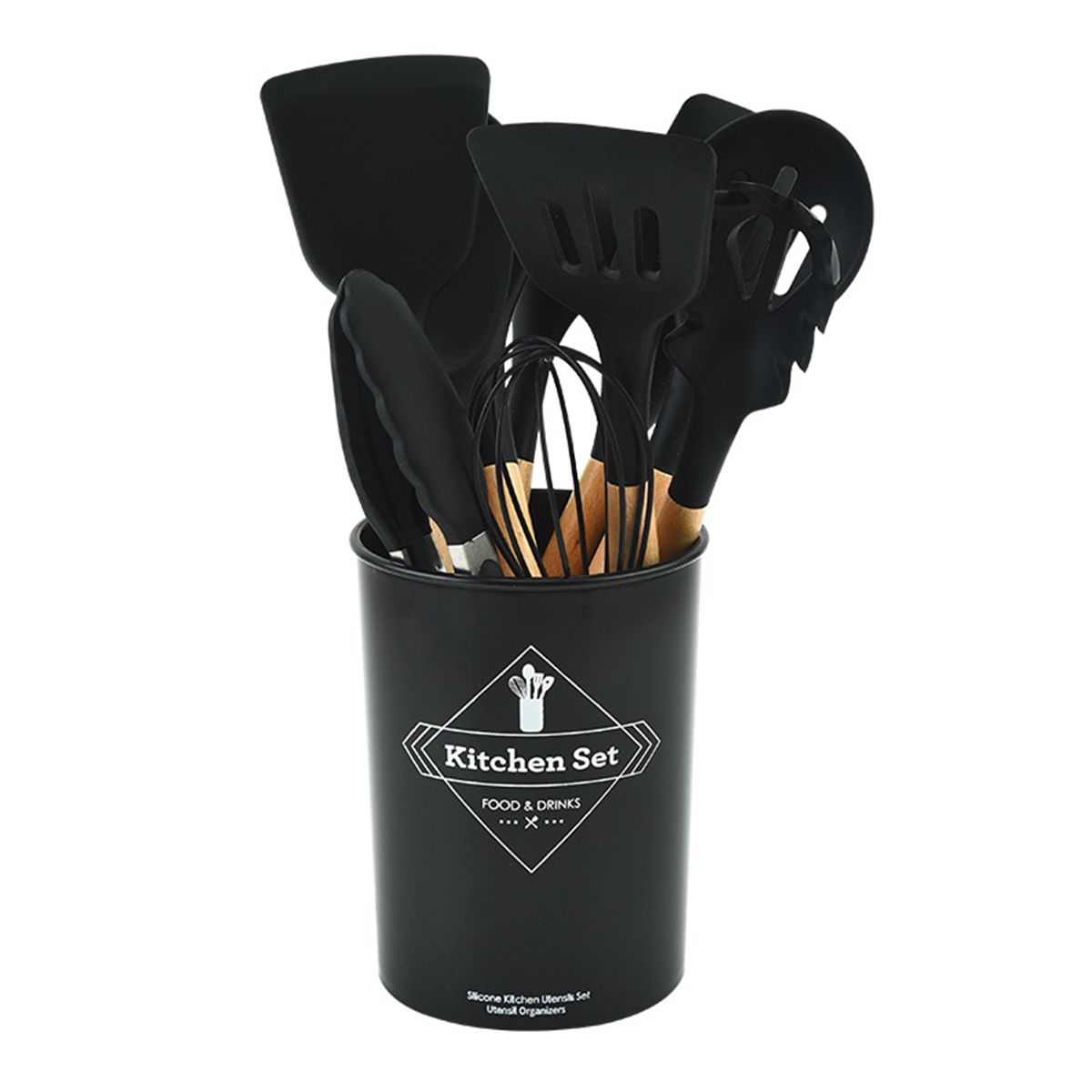 12 Pieces Silicone Cooking Utensils Kitchen Utensil Set with Holder