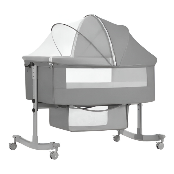 Foldable Baby Cot - Adjustable Height &amp; Mosquito Net.
