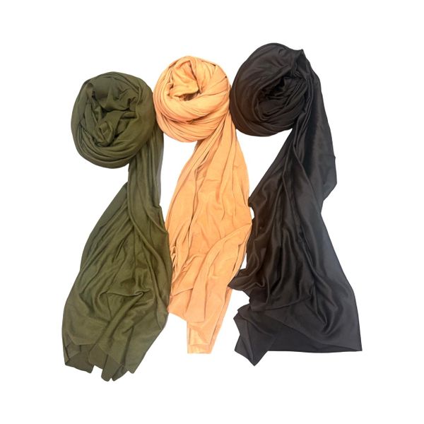 Premium Jersey Hijab 3-Pack - Soft Stretch Head Scarf Wrap (170 x 70 cm)