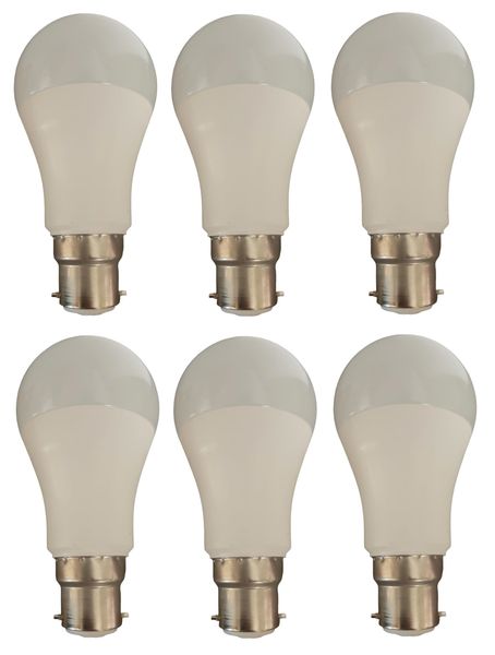 LED B22 7W Bulb With Day Night Sensor - 6 Pack Cool White