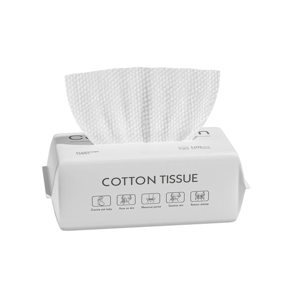 Disposable pure cotton pearl pattern extraction facial cleanser 100 puffs