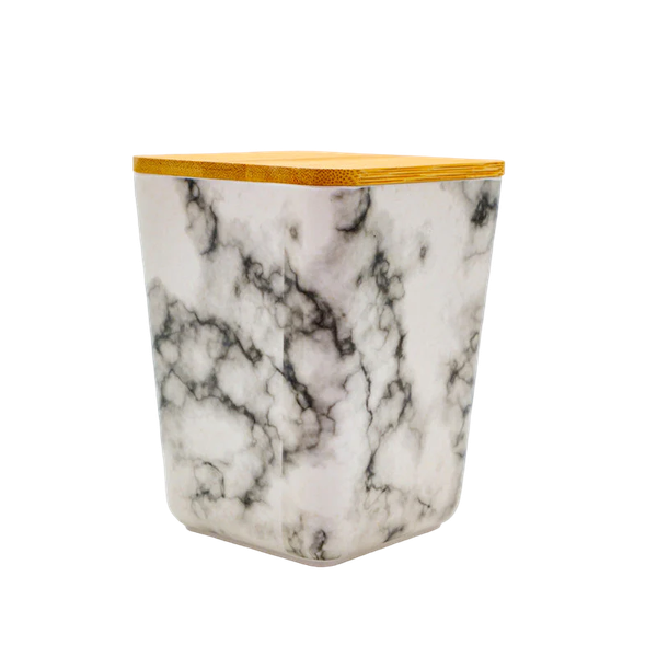 Square Storage Canister with a Bamboo Lid - Marble