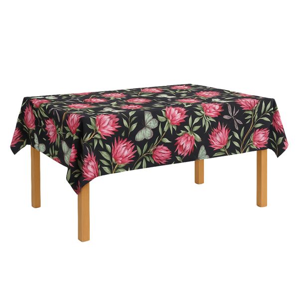 Midnight Protea Haven Tablecloth | Easy Care | 150x250cm | Stain Resistant