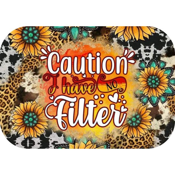 Caution No Filter Sunflower Printed Mouse Pad