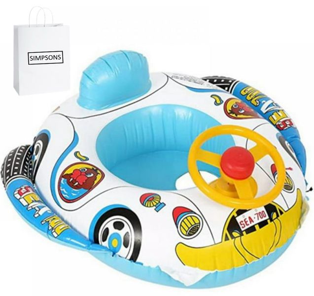 Inflatable Float Ring Swimming Boat With Steering Wheel MLx1