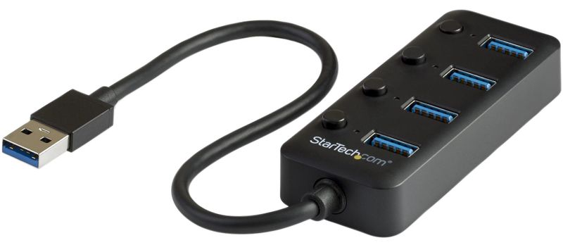 Startech (HB30A4AIB) Hub, USB 3.0, 4 Ports, 5 Gbps, Bus Powered