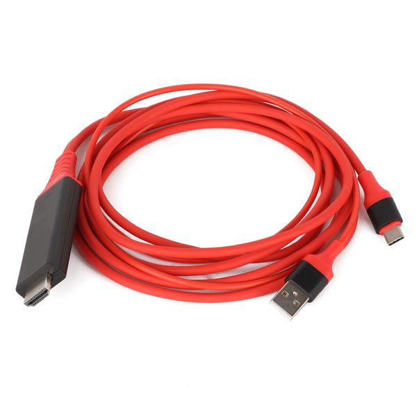 USB-C to HDMI Cable, 4K, Phone to TV, Red