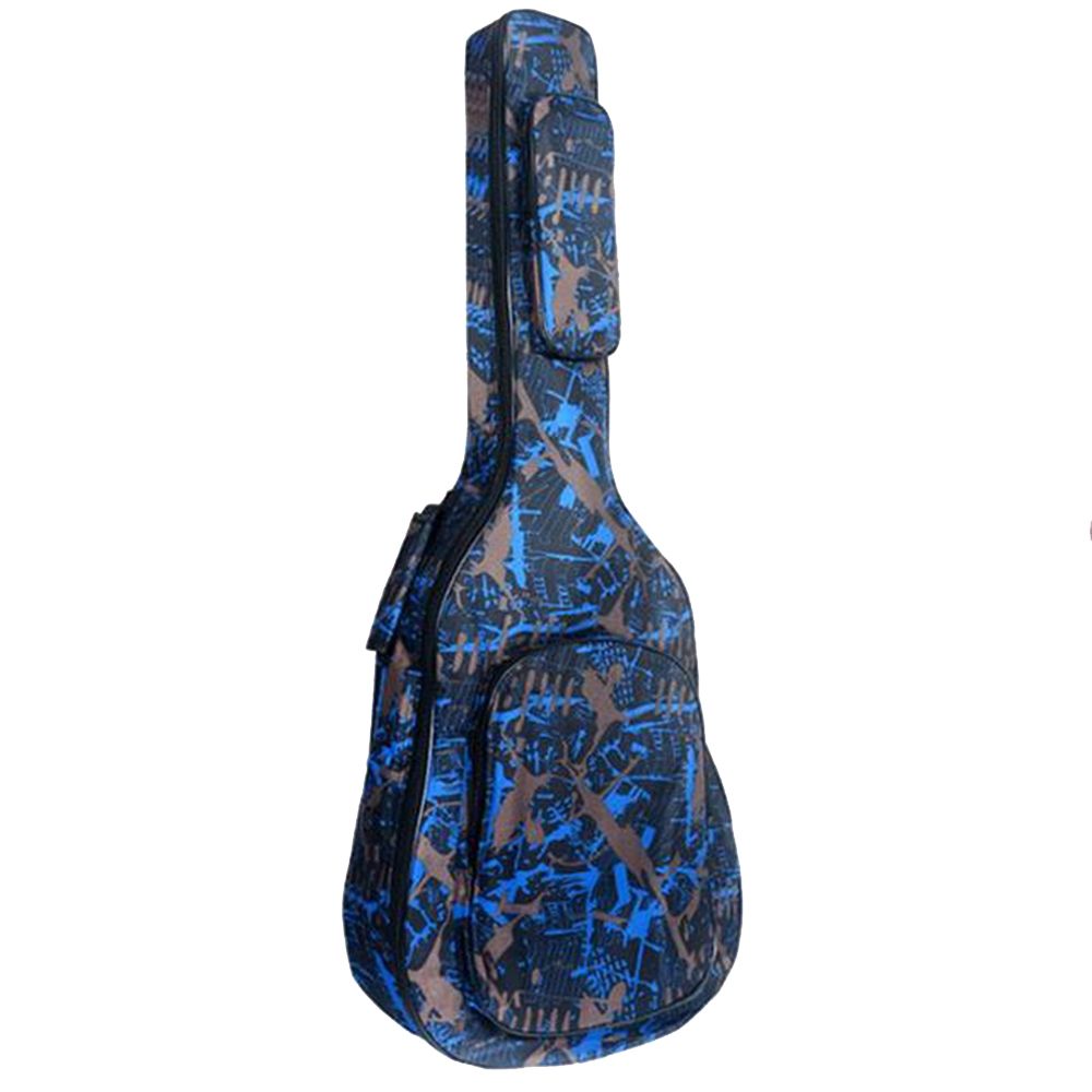 40/41 Inch Oxford Cloth Double Stitched Padded Strap Guitar Gig Bag - Blue