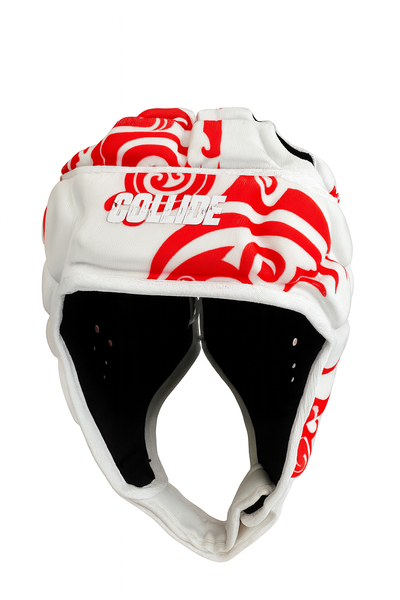 Collide Sport - White and Red Tribal Scrum Cap