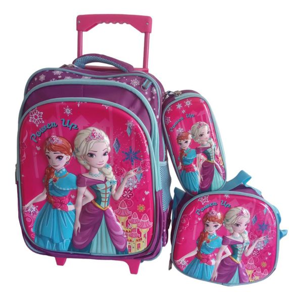 3D Cartoon Trolley School Backpack Set -3 Piece