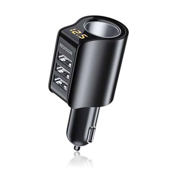 96W Ultra Fast LED Car Charger Support Voltage Detection with 3 USB C Ports