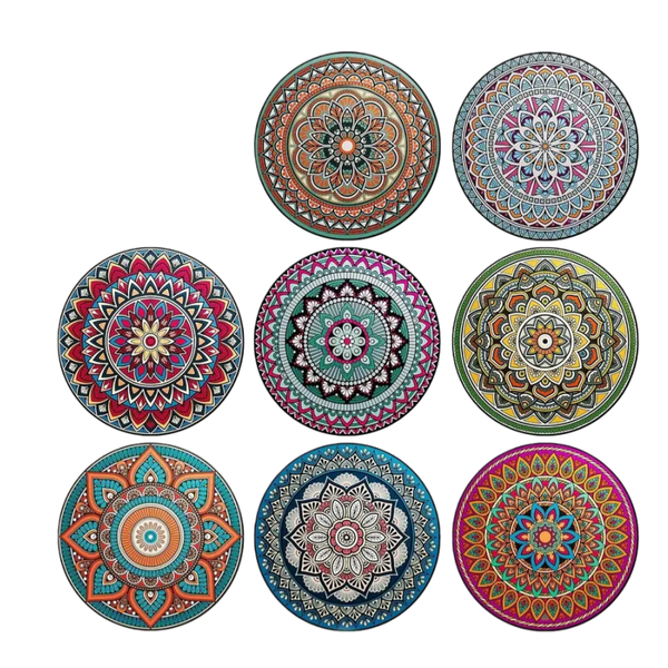 Wooden Mandala Coasters Set - Essential for Holiday Gatherings