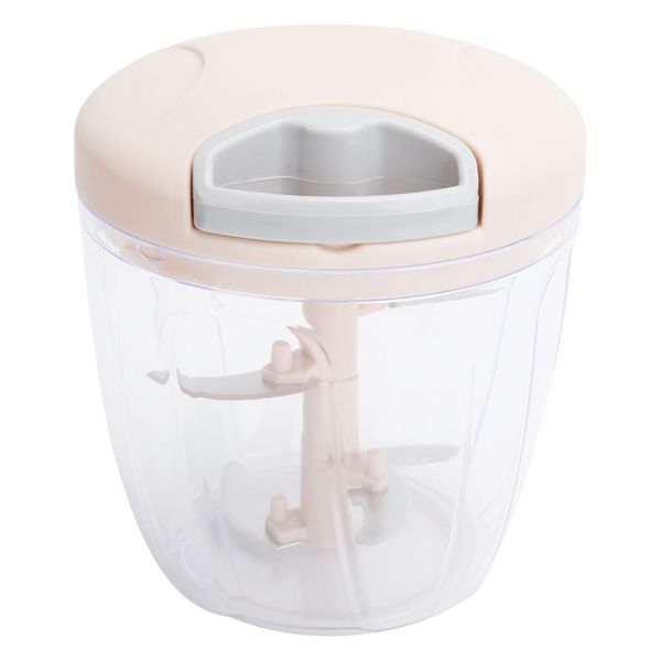 Vegetable Cutter with Drawstring Fruit Meat Grinder Chopper 900ml Pink