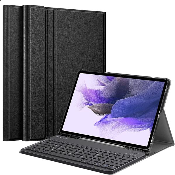 TUFF-LUV Bluetooth Keyboard case for Samsung Tab S7 FE 12.4 Black