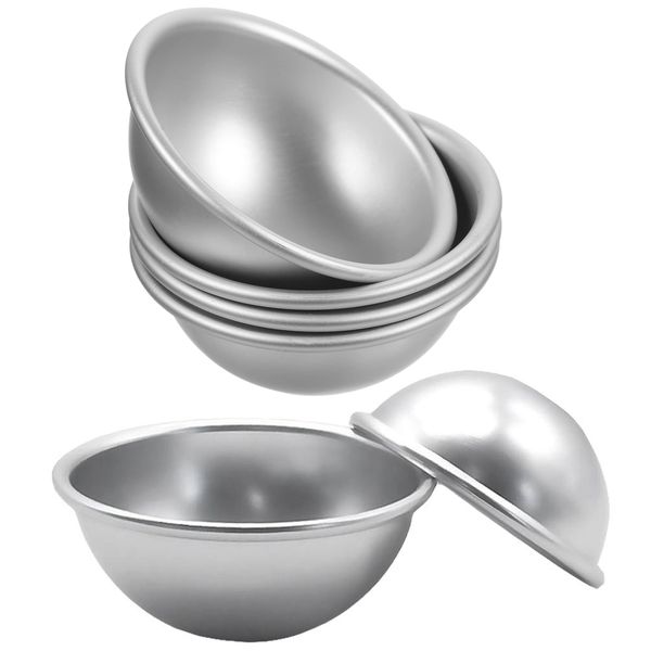 6-Piece Hemisphere Cake Mould Baking Pan - Silver Aluminum