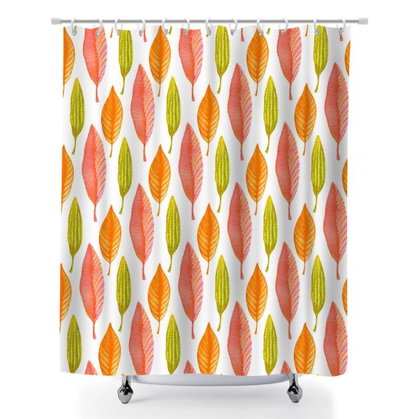Tropical Print Waterproof Polyester Shower Curtain, Decorative Curtain