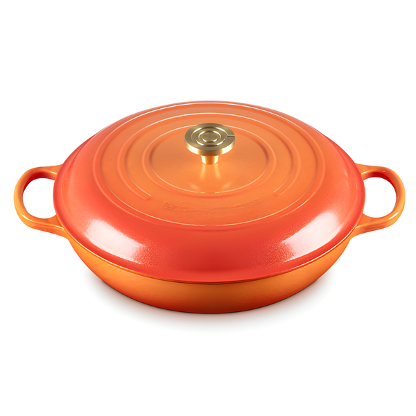 Enamel Cast Iron Casserole - Shallow Pot for Seafood