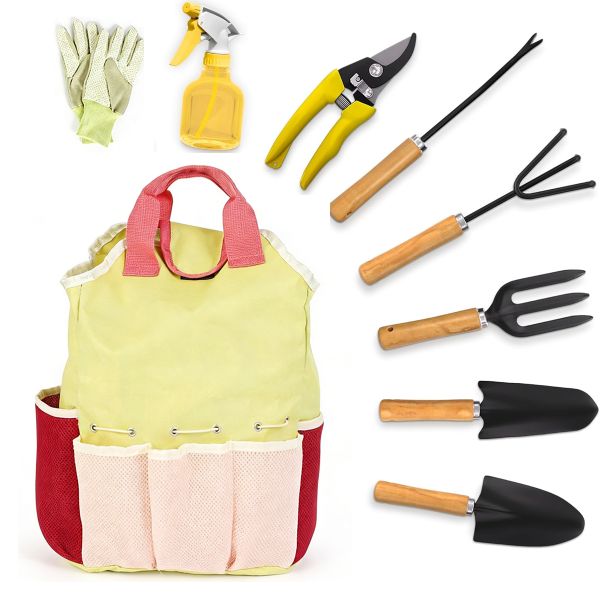 Gardening Tools Heavy Duty 9 Pieces Set with Organizer HandbagBag,