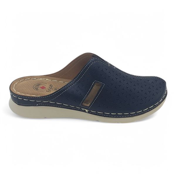 Women Round Toe Mules with Cut out Details FF-951