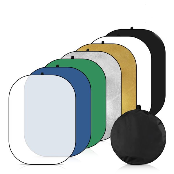 120x90cm Light Reflectors for Photography, Portable 7 in 1 Collapsible