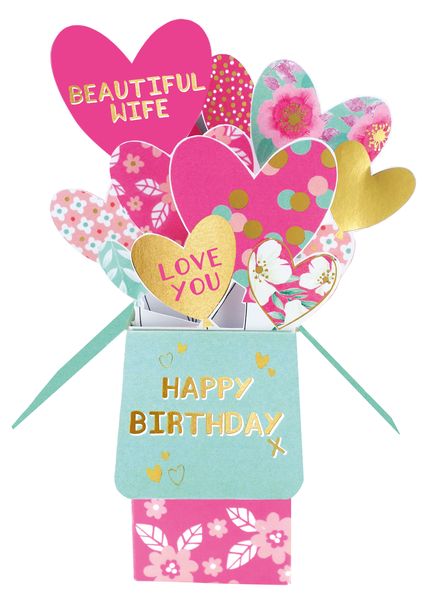 Clever Cubes 3D Pop-up card - Wife Birthday