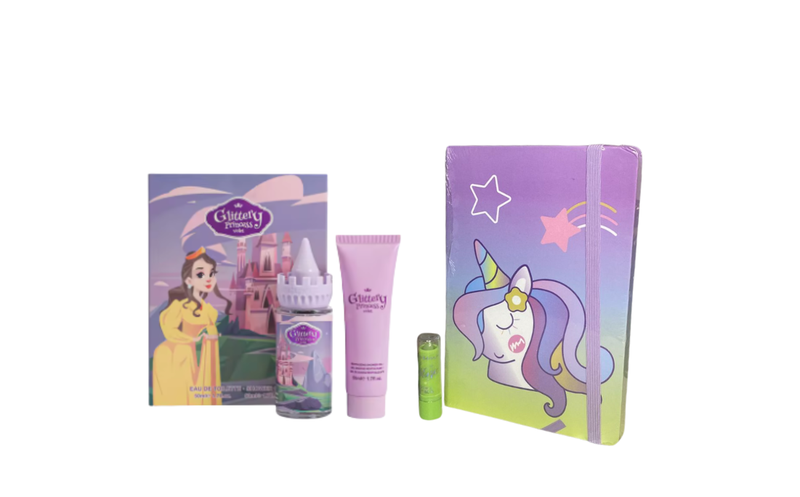 Princess Kids Gift Set-Perfume, Body Wash, Lip Balm &amp;Unicorn Diary