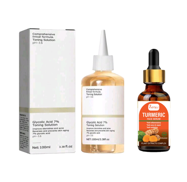Glycolic Acid 7% Toning Solution and Tumeric Serum