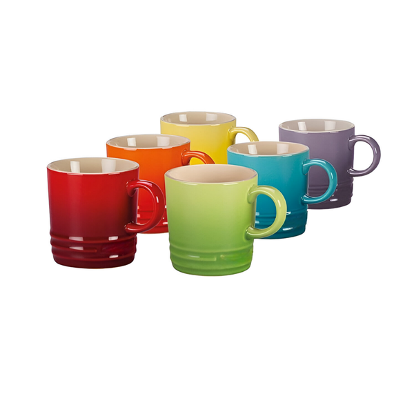 Set Of 6 350ml Multi-Color Ceramic Coffee Mugs