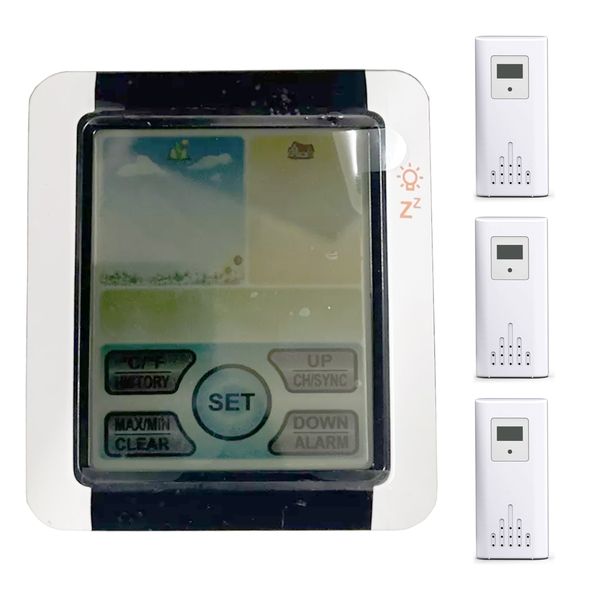 Weather Station Thermometer Wireless Digital Temperature Humidity Monitor