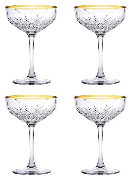 Pasabahce Timeless Golden Touch Glasses - 225ml - 4 Pack