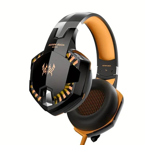 LED Gaming Headset With Noise Cancelling The G2000 - in - Black &amp; Orange