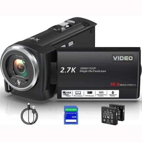 Video Camera Camcorder, QHD 2.7K 56MP 16X Digital Vlogging Camera Image