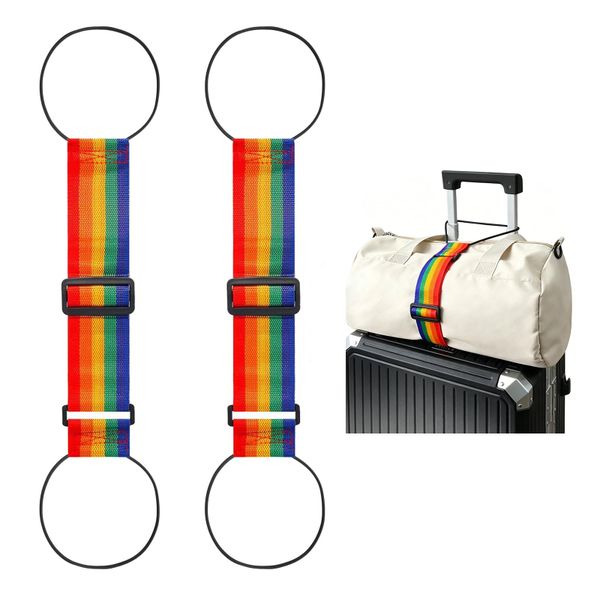 Adjustable Luggage Connector Straps, 2 Pack Multi-Use Travel Bundling Belts