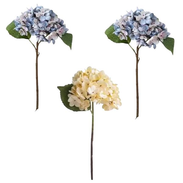 Decor Artificial Single Head Ball Hydrangea Flowers - Set of 3 (35cm)