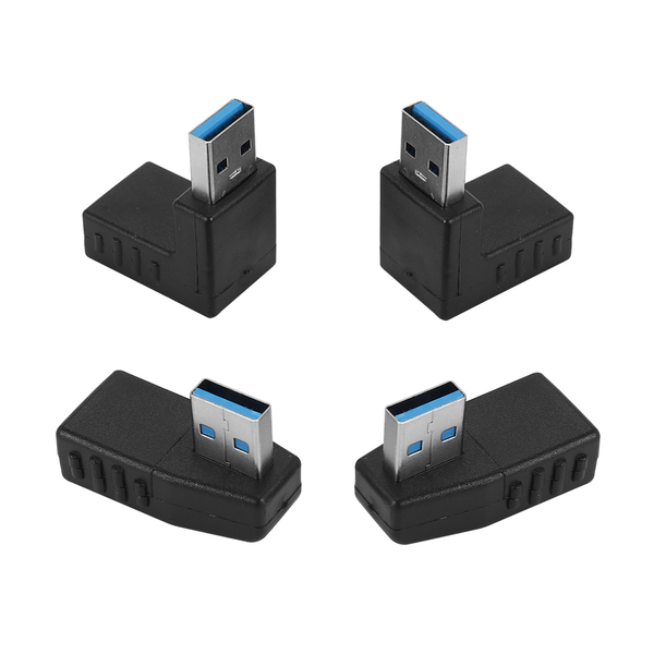 4PCS USB 3.0 Adapter Couplers 90 Degree Male to Female USB Connector