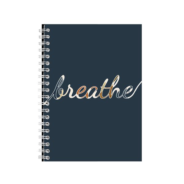 Just Breathe A5 Notebook Spiral with Motivational Saying Graphic Notepad248