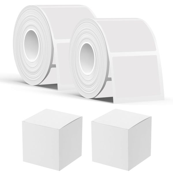 2 Rolls 30 x 30mm Square Translucent Thermal Labels Sticker