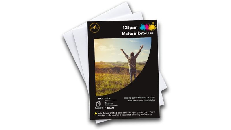 MR A TECH Pro Inkjet Matte Paper 128 GSM A4 (94 sheets)-ideal for Brochures
