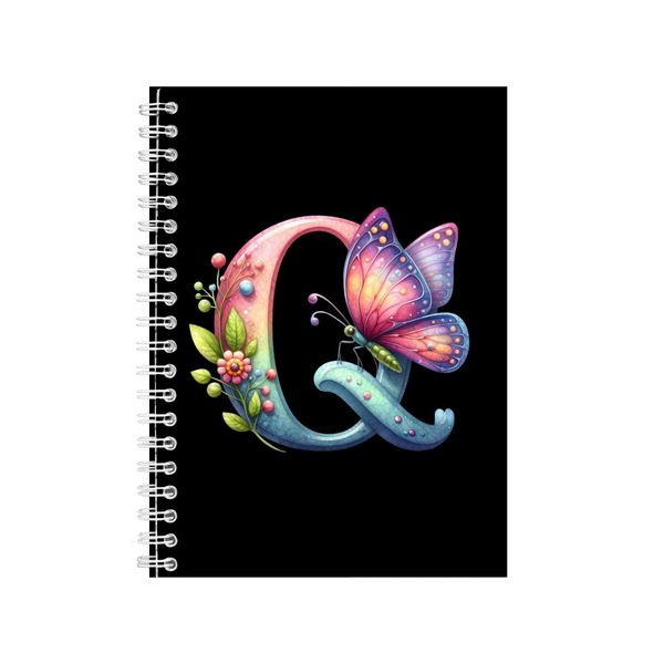 Butterfly Q Gift Idea A5 Notebook Numbers And Le image