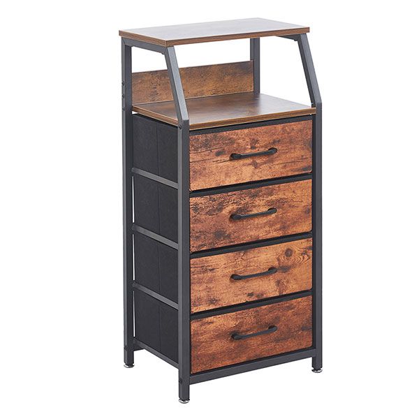 Storage Rack Shelves 4 Drawer 2 Tier Bookshelf Kitchen Organizer