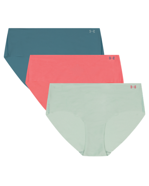 Under Armour Women's Pure Stretch No-Show Hipster - 3-Pack - Enamel Blue