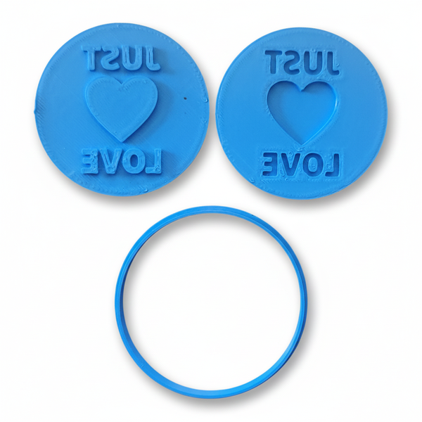 Just Love Fondant Stamp &amp; Cutter Set - Valentine's Day - 3-Piece - 6cm
