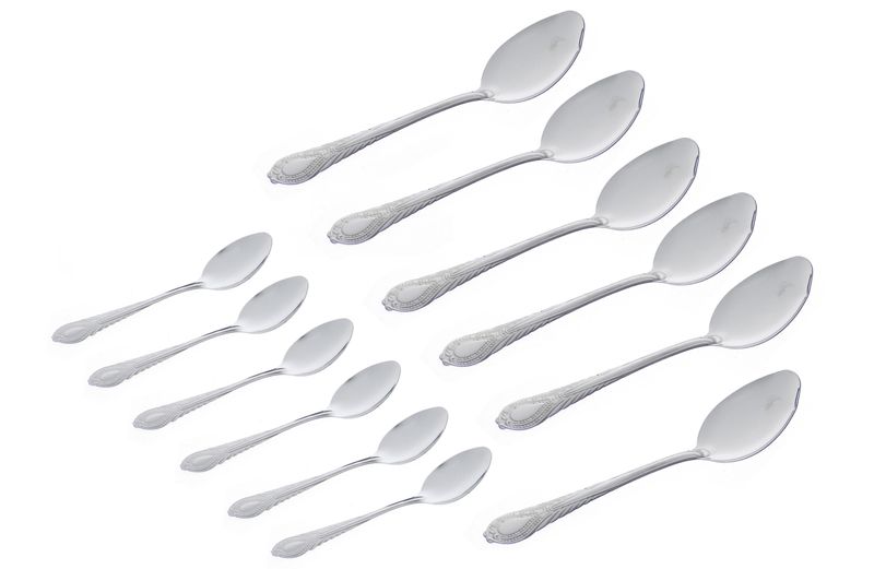 Elegant 6 piece Tea Spoon + 6 pieceTable Spoons Combo - Lightweight For Everyday