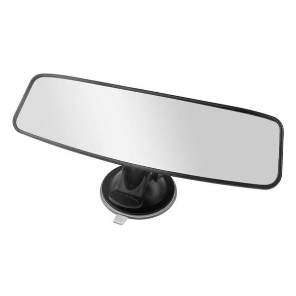 Universal Suction Cup Interior Rear View Mirror - Black